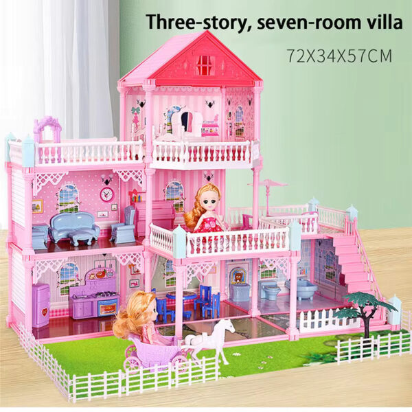 Barbie Doll House Set, Barbie Doll Dream House 2 Dolls Set Figures, DIY Playhouse Kit